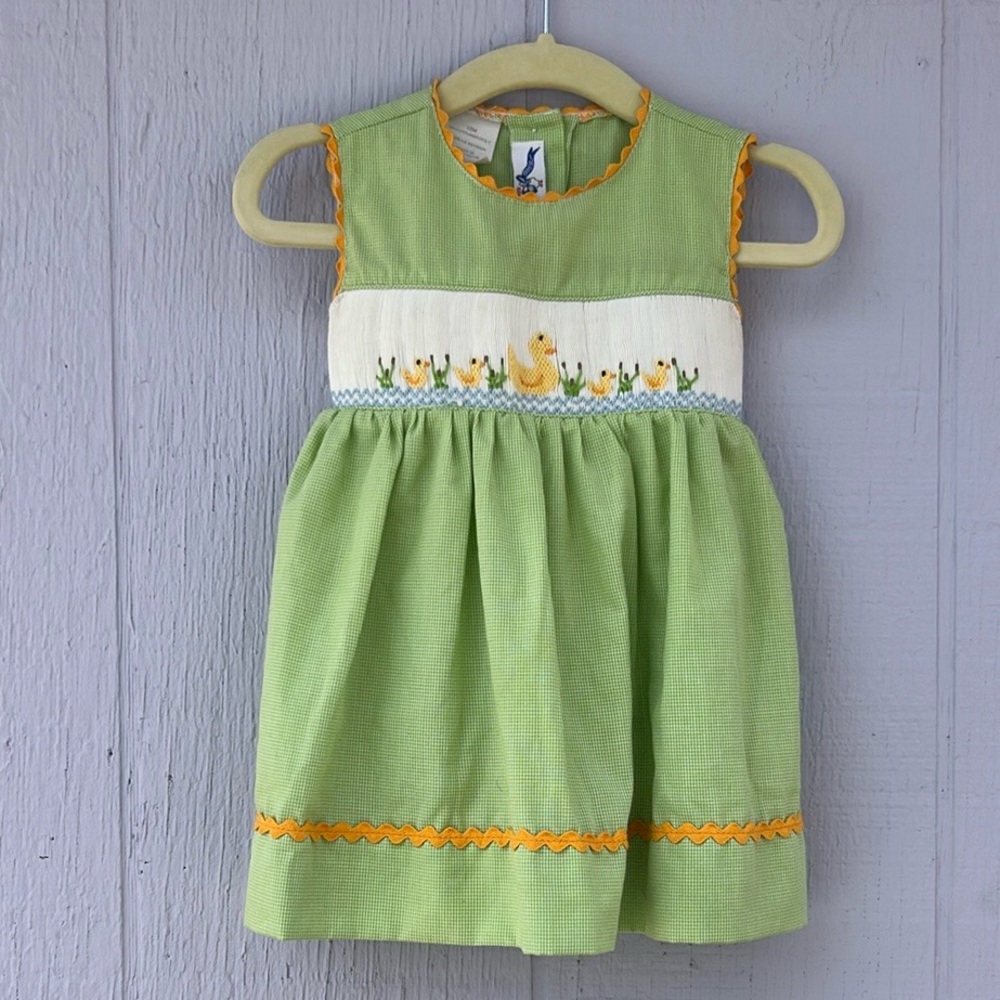 Green and Orange Baby Dress by Silly Goose